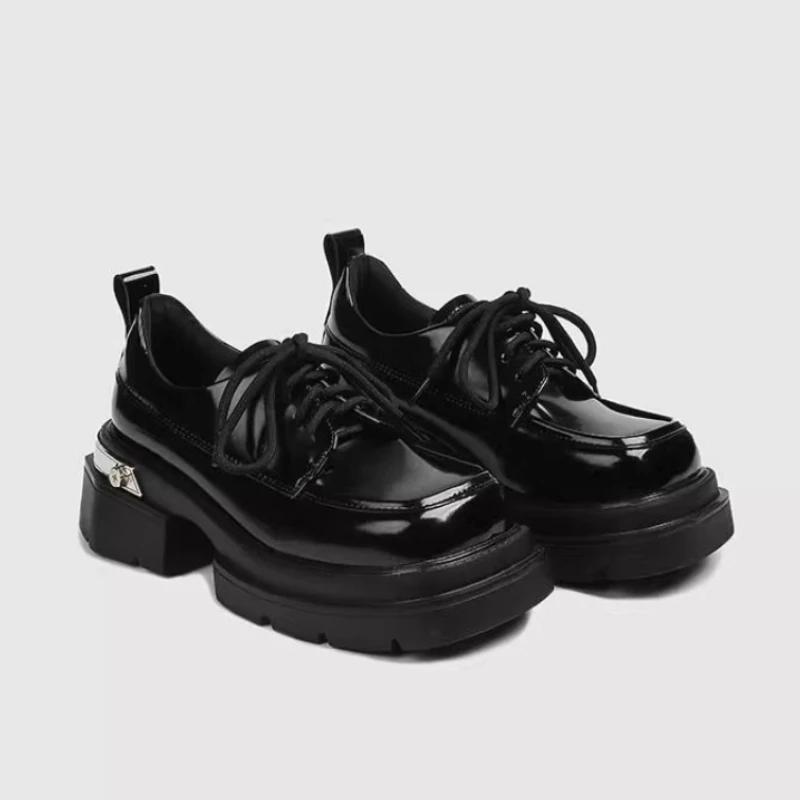 Women's Shoes Loafers Square Heels with Medium Toe Ladies Pumps Platform 39 Chic Point Y2k Comfortable and Elegant 2025 Trend