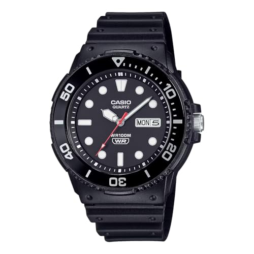 CASIO Casio MRW-230H Analog Men's Watch 100M Waterproof Aluminum Rotating Bezel Day Date Calendar...