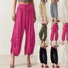 Women Lantern Tapered Harem Pants Trousers Women Drawstring Lace-up Bloomers