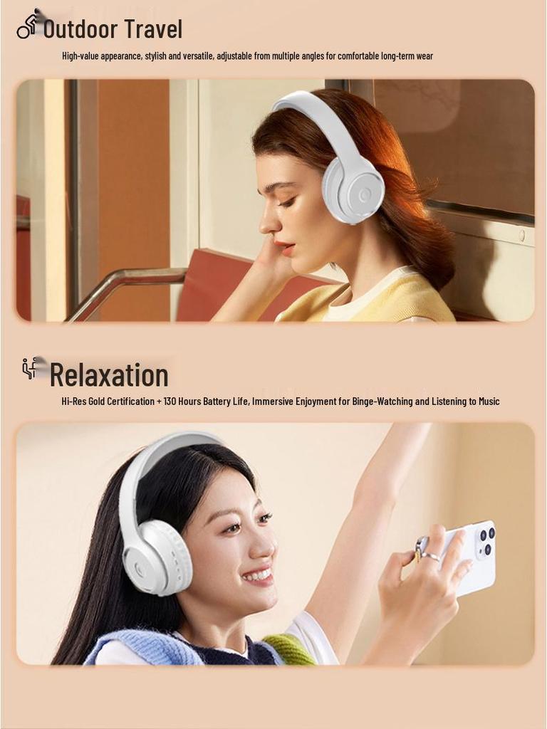 Trendy Over-Ear Bluetooth Headphones with Heavy Bass for Sports & E-sports