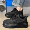 Fashion Men's Casual Shoes Light Mesh Breathable Sneakers 2024 New Lace-up Thick Sole Casual Board Footwear Fashionable Skateboard Shoes