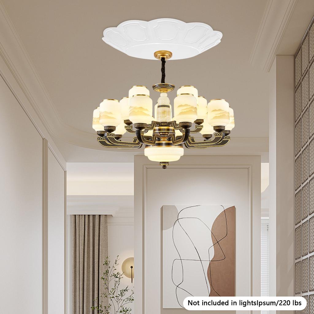 2-in-1 Switch Chandelier Hoist Lift System, 100kg/220lbs Capacity, Modern White Ceiling Light Lift, Chandelier Elevator Hoist