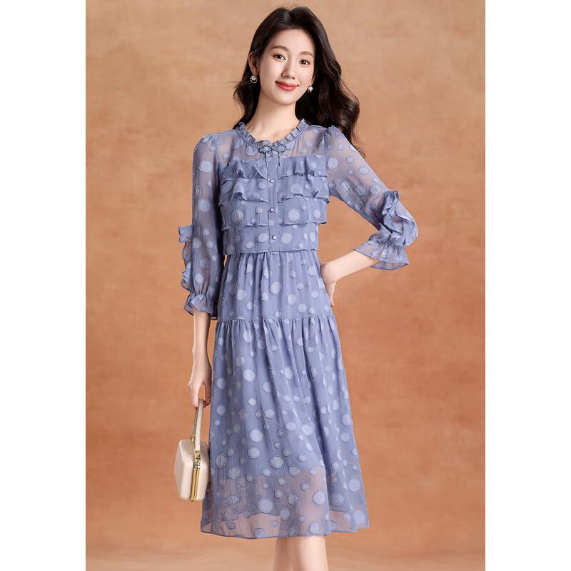 Elegantes A-Linien-Midikleid mit Stufen und Rüschenkragen