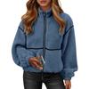 Women's Stand Collar Jacket Loose Fit Fall Winter Coat Outerwear