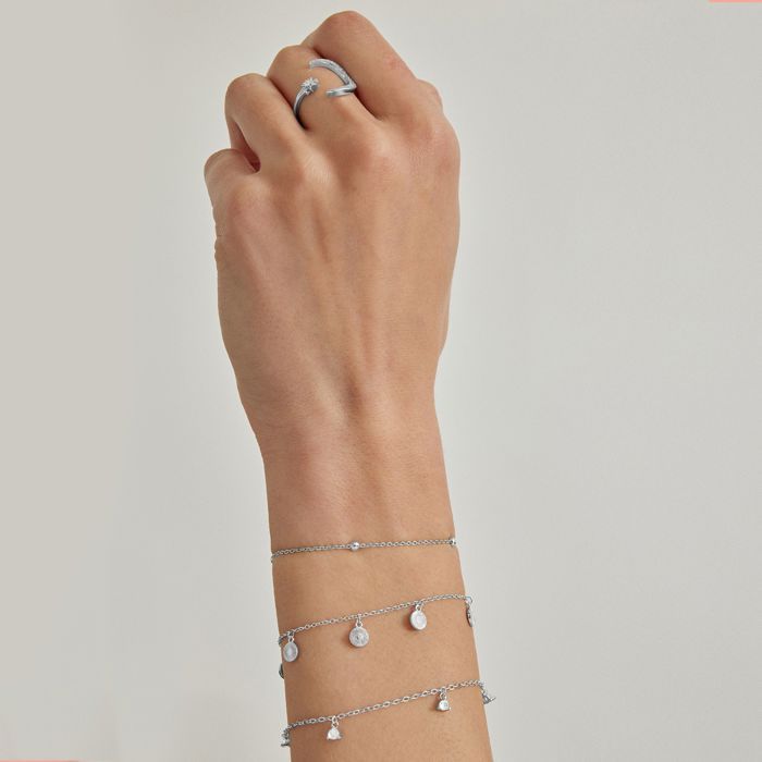 Bracelet - Luxenter - Kisain - Zircone brillante - Plaqué finition en rhodium - Argenté