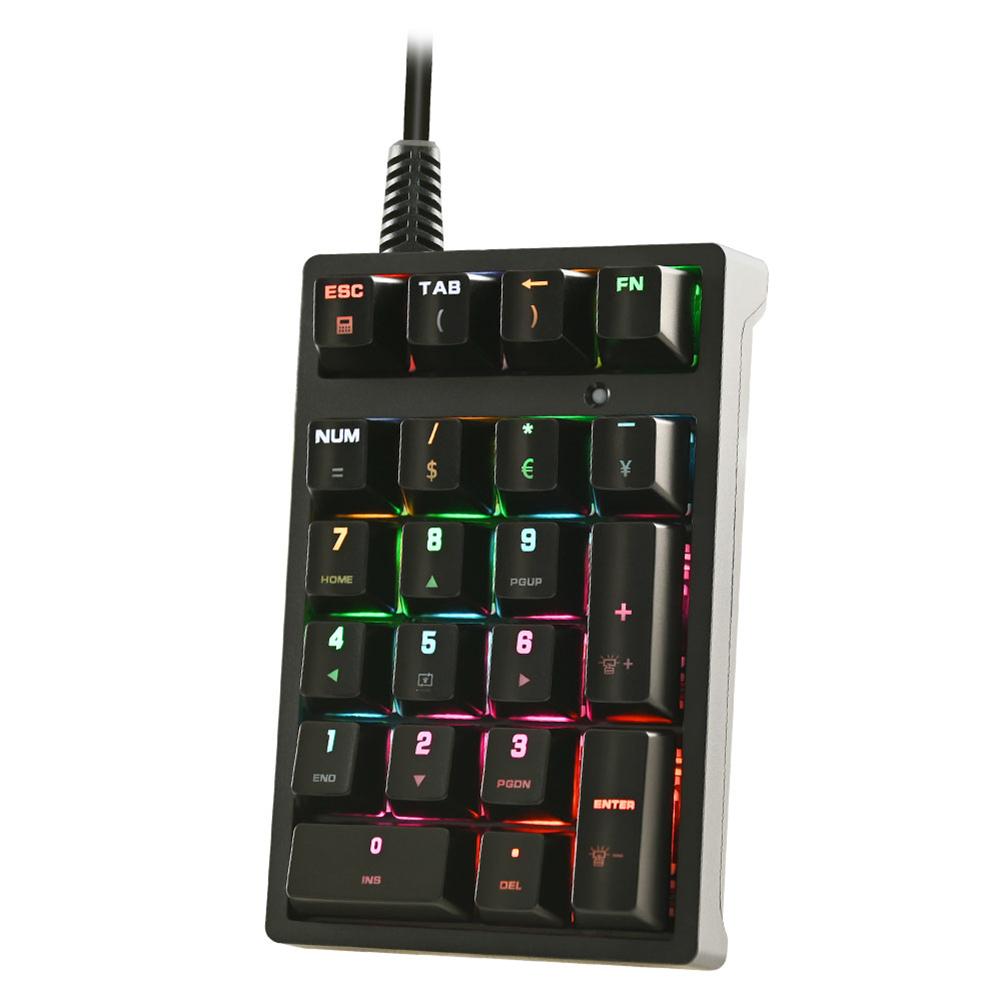21 Tasten Digitales Keyboard Kabelgebunden Ergonomisch RGB-beleuchtet Mechanisches Keyboard Tastenkappen Empfindlich für Desktop Laptop für Büro Business
