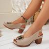 Women'S Summer Lightweight - Adjustable Strap & Ankle Strap, Peep Toe French Heel,Comfortable Dress Shoes for Casual & Formal Occasions, Strappy Shoes