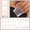 Long Press-On Nails With Adhesive Tabs Full Cover Fake Women INS Style Acrylic Nail Tips Reusable Wearable Art