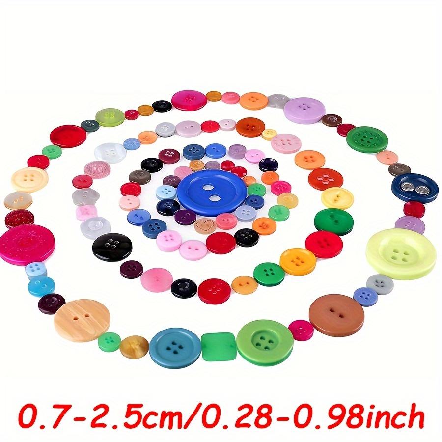 202 Stück gemischte Größe Harzknöpfe, 0,7-2,5 cm Mehrfarbig Rund – Großpackung für DIY Nähen, Stricken, Scrapbooking & Kleidung ZSY