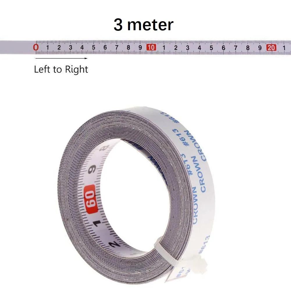 Self-Adhesive Measuring Tape Workbench Ruler 1 2 3 5 Meters Adhesive Backed Tape Measure Metric Scale Rust-Proof Ruler