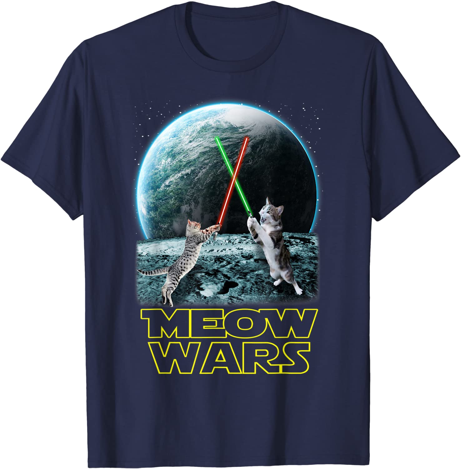 

Meow Wars Cat Shirt Funny Gifts For Cats Lovers T-Shirt T-Shirt Funny Funny T Shirt Cotton Tops Tees for Male Personalized S
