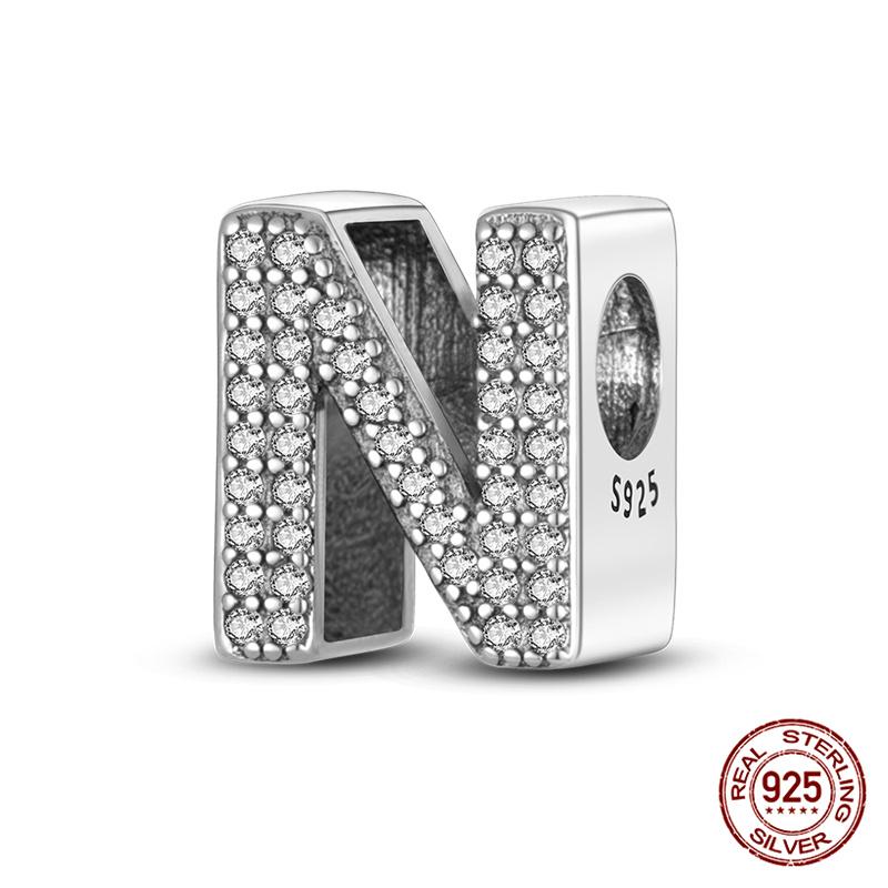 Original Beads 100% 925 Silver 26 Letters A-Z Charms Fit Original Bracelets & 3mm DIY Jewelry Making Women Gifts