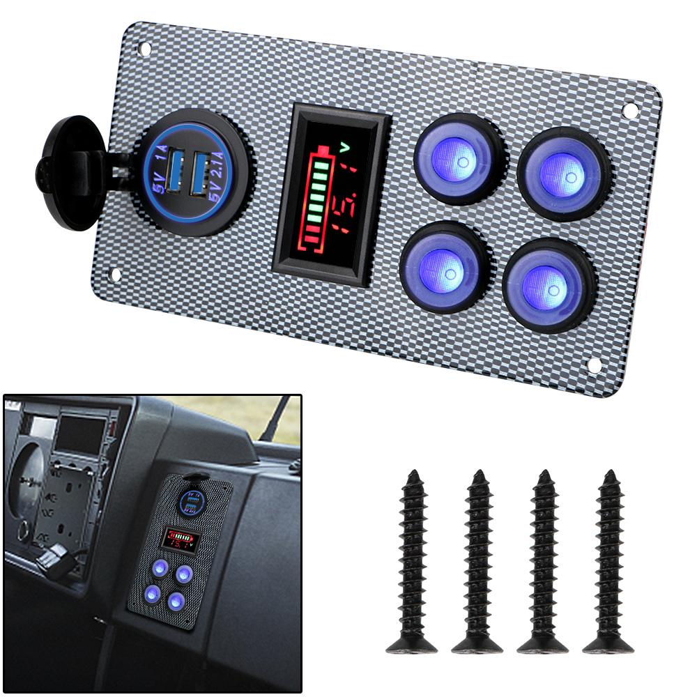 

Включение-выключение синего света, водонепроницаемый светодиодный вольтметр, 2,1 А + 1 А, зарядное устройство с двумя USB-разъемами 12 В/24 В для автомобиля, внедорожника, морского грузовика, кемпера