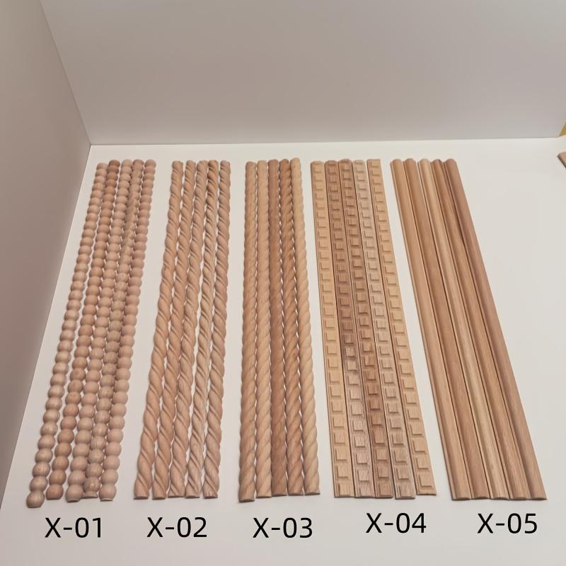 20pcs DIY Natural Wood Bead Trim Set for DIY Home Decor Cabinet Furniture Decorations Unfinished Woodworking Supplies Wood Trim