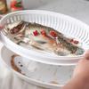 Microwave Steamed Fish Container Easy To Use Microwave Steamed Fish Plate Fast Heat Conduction Professional Cover for Kitchen