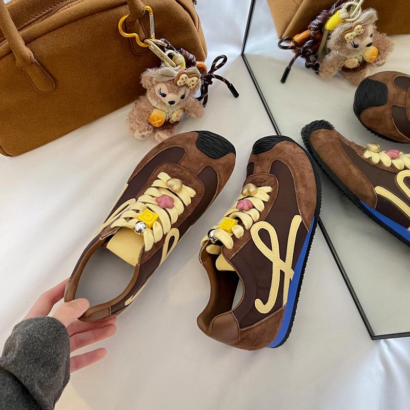 Yang Mi Has the Same Ballet Training Shoes for Women's 2025 Spring New Casual Sports Shoes, Advanced Color Matching Forrest Gump Shoes for Women