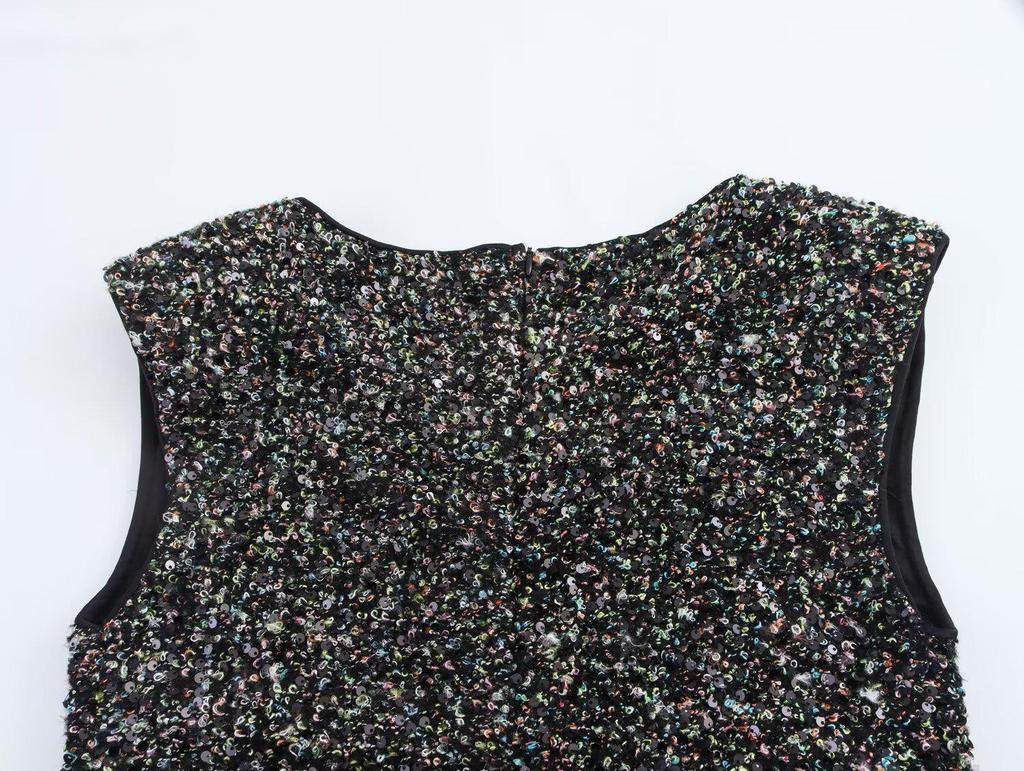2025 Spring Women's Sparkly Slim A-Line Dress: European & American Style