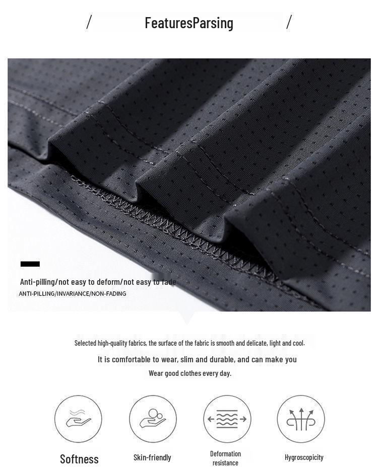 Herren Sommer Eis-Seide Schnelltrocknend Rundhals T-Shirt - Leicht, Atmungsaktiv, Kurzarm, Lockere Passform, Trendige Sportbekleidung