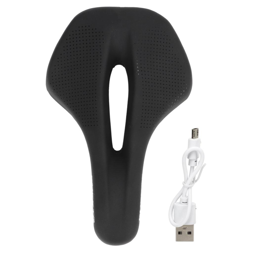 Bike Saddle Breathable Shock Absorbing Waterproof Soft Memory Foam Padded Bicycle Cushion with Tail Light