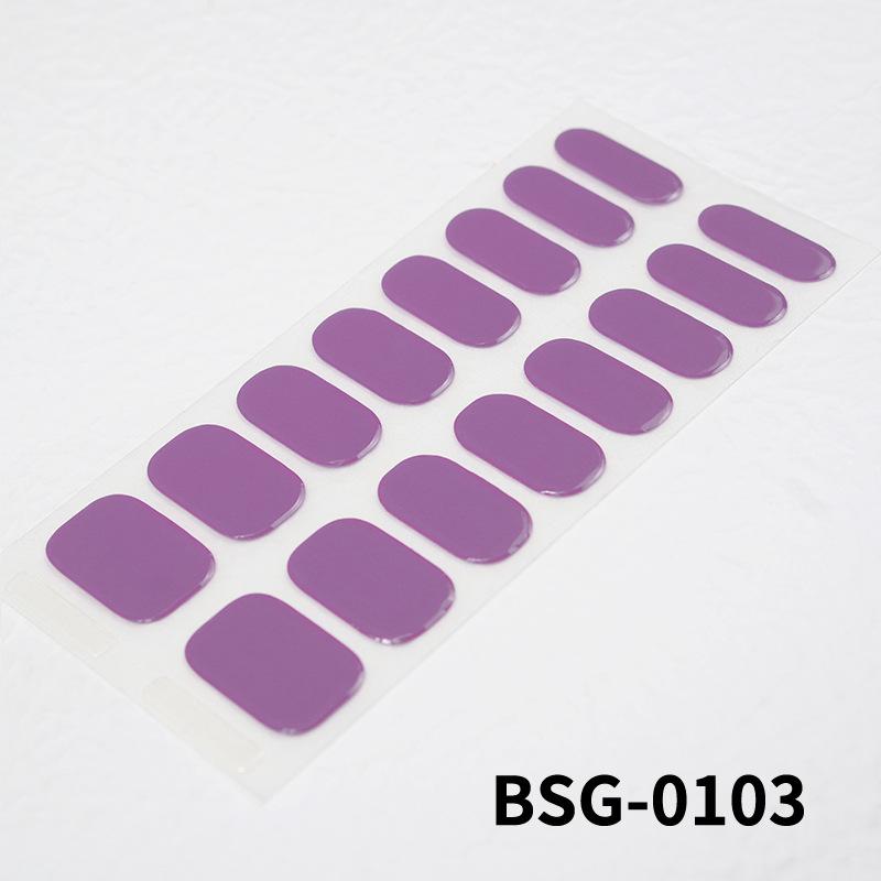 Nail Sticker Waterproof Lasting Stereoscopic Light Therapy Semi-curing Solid Color Japan and South Korea Gel Nail Sticker Nail Jewelry
