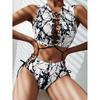 Beliebter zweiteiliger Badeanzug Damen schwarz-weiß Tie-Dye Brustband sexy Bikini Damen Badeanzug Damen
