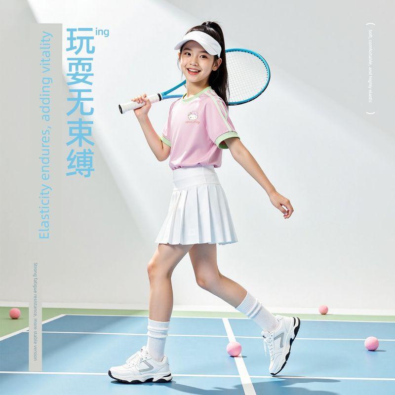 Hello Kitty Girls' Short-Sleeved T-Shirt Summer 2026 New Kidsren's Pink Bottoming Shirt Sweet Girl's Top