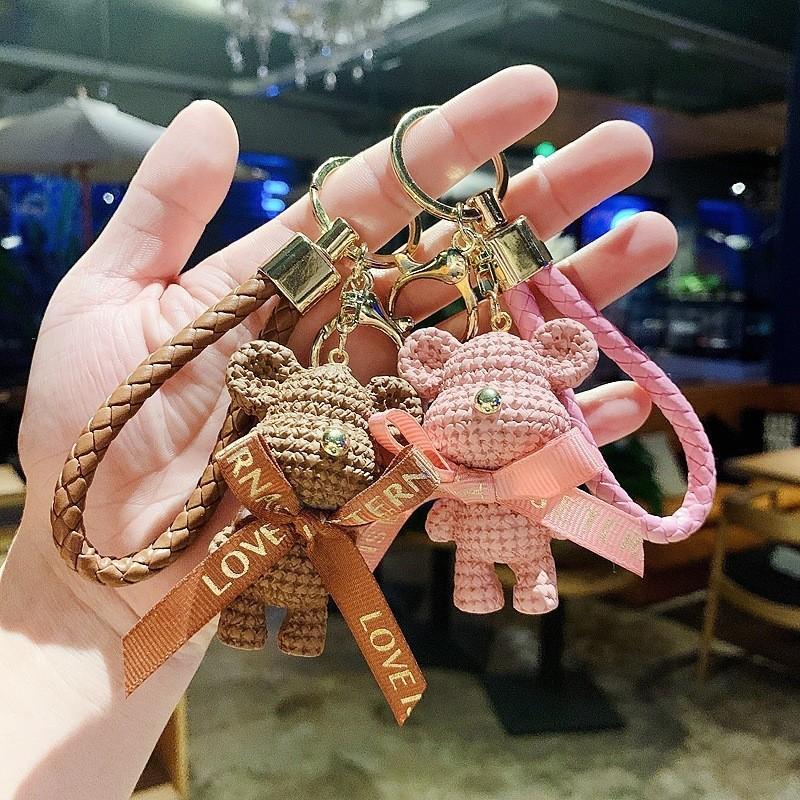 Teddy Resin Stylish Bear Keychain Fashionable Car Key Ring Ornament Cute Design