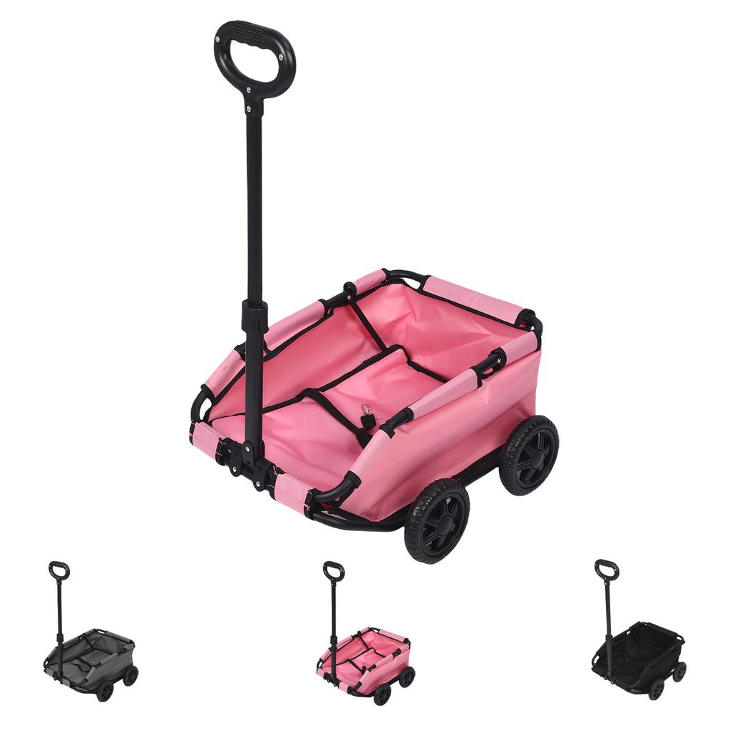 Haustierwagen Multifunktional Faltbar 4 Räder Ziehbar Haustierkarre Tragbar für Outdoor Camping Reisen