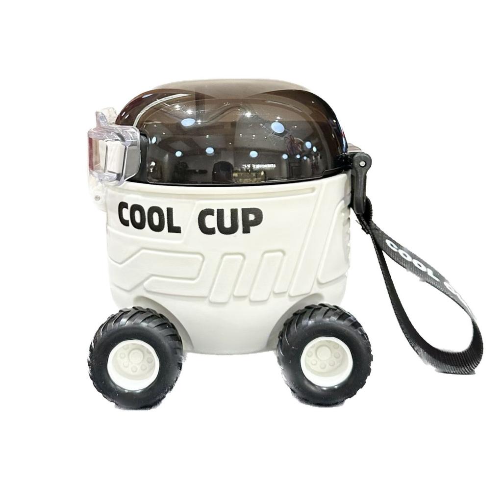 550ml Cute Portable Water Bottle with Handle Kid Car Straw Water Cup Bus Shape Children's Water Bottle Drinking Cup