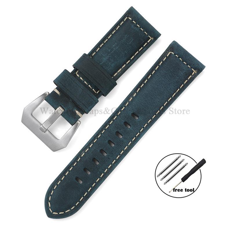 Brățară de ceas din piele naturală business Panerai pentru Omega cataramă din oțel negru maro accesorii curea bărbați 20mm 22mm 24mm 26mm