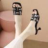 Sandals Women's Shoes High Heels Fashionable Shoes Thin-heeled Heat-absorbing Half-slipper