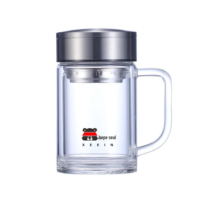 Xiyin Double-Layer Glass Insulated Tea Mug with Filter