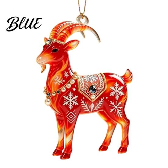 Decorative Hanging Ornaments for Tree 2PCS Christmas Goat Ornaments 2D Acrylic Festive Party Supplies Pendants Lightweight Holiday Home Decor