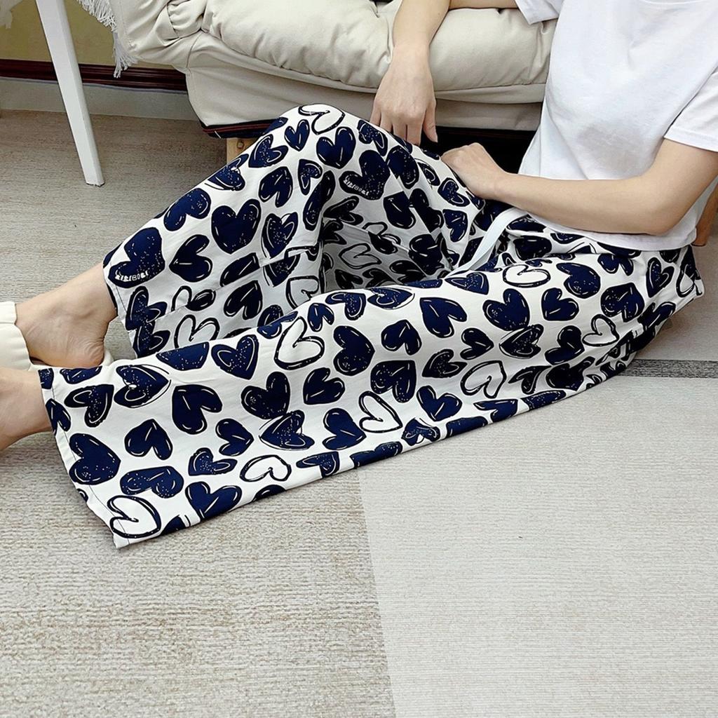 Summer Thin Cotton Rayon Ultra-Light Puff Wide Leg Ankle Pants for Women  Home Pants Plus Size Artificial Cotton Pants