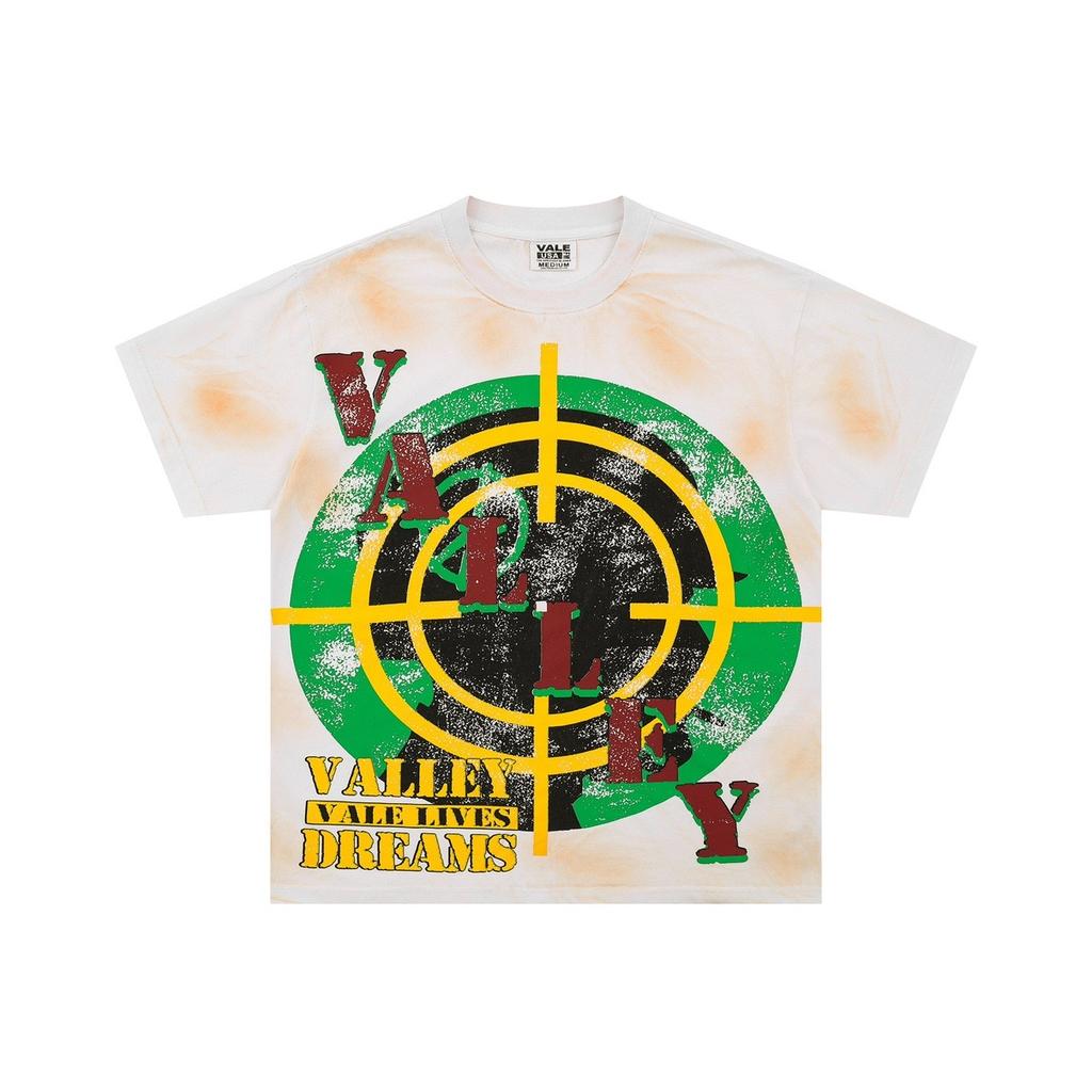 DRIPX T-shirt da uomo a maniche corte, 100% cotone, morbida, comoda e casual, vestibilità larga streetwear, modello a fantasia 'Valley Pattern 1'