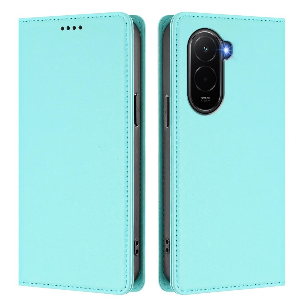 Pro Xiaomi Poco M7 4G (EU) (171 mm) Kožené pouzdro na peněženku s magnetickým uzávěrem a RFID blokováním