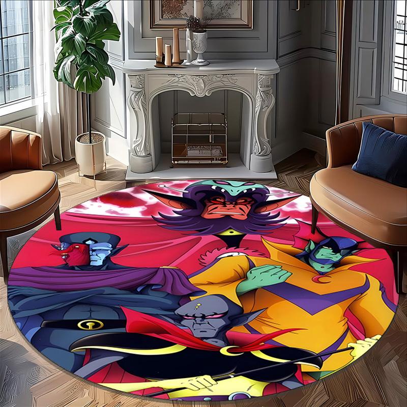 1pc UFO Robot Grendizer3 Print Round Carpet Chair Round Carpet Suitable for Bedroom Living Room Home Decorative Carpet
