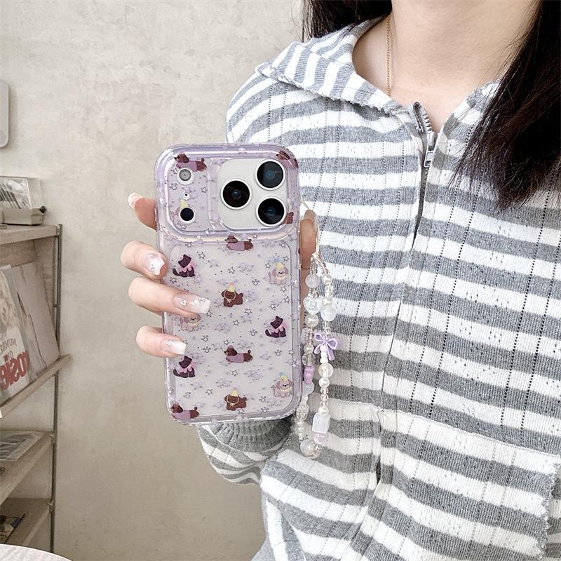 Sheer Purple Floral Phone Case for iPhone 17, 16 Pro Max, 15, 14 - Dog & Cat Friendly