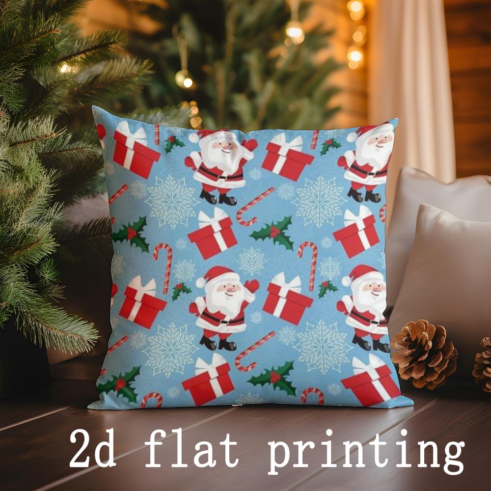 Home Decor Christmas Penguins &amp; Santa Pillows Suitable For Sofa Bedroom Car Pillow Cover Cushion Rectangular Back Cushion