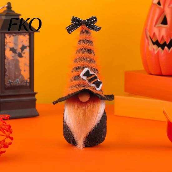 Reusable Halloween Ornaments Gnome Decor, Cute Gradient Ghost Figurine, Faceless Statue Durable Decorations for Party Shelf Table, Spooky Ornament