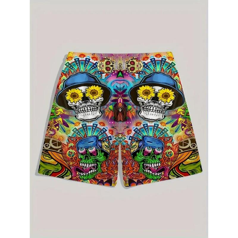 Men's Beach Pants Red Dragon 3D Printed Men's Shorts Summer Casual Breathable Shorts Men's Clothing Bermuda Men's Shorts