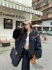 Unisex Retro Embroidered Color Block Baseball Jacket - Slimming & Versatile for Autumn/Winter