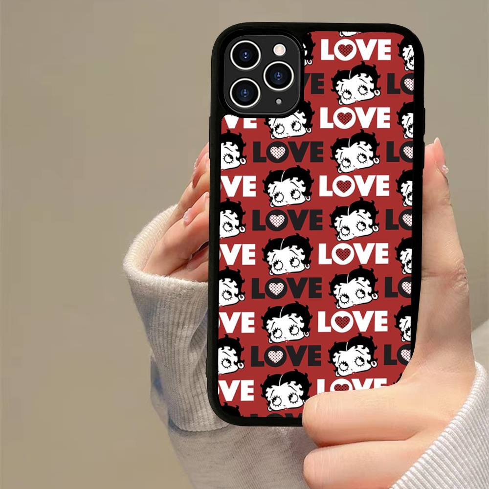 B-Betty-Cute-B-Boop Anime Phone Case For iPhone 17 16 15 14 13 Plus 12 11 Pro Max PC+TPU Cases Back Cover
