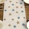Merry Christmas Xmas Trees Linen Table Runner Party Decor Winter Xmas Balls Snowflakes Dining Table Runners Navidad Decorations