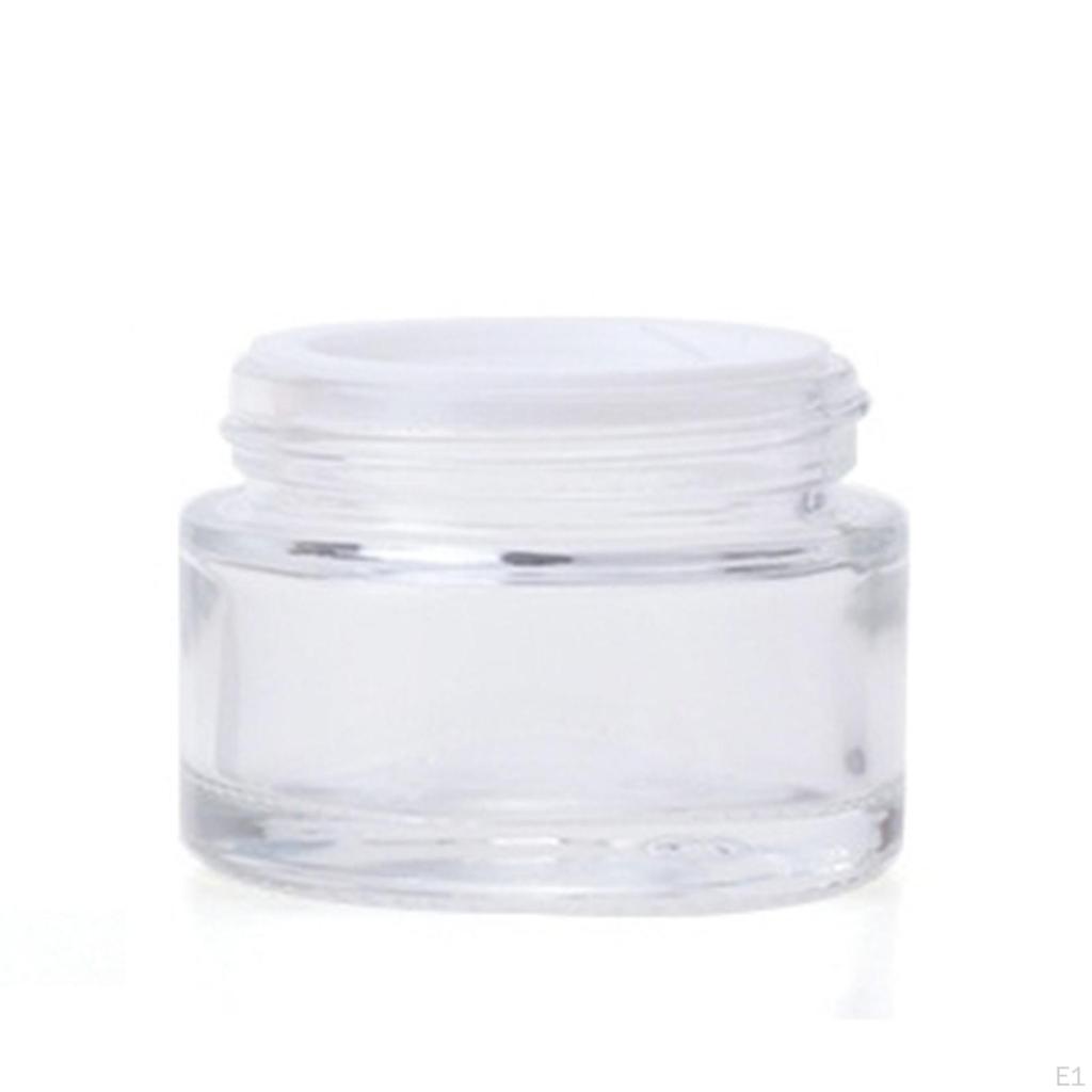 10 Pieces Clear Cosmetic Glass Jar Cream Container Pot for Skin Care Eye Shadow Remover Creams