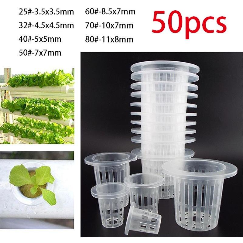 Plastic Basket Holder Plant Grow Net Nursery Pots Hydroponic Colonization Mesh Cup Vegetable Plant Soilless Greenhouse