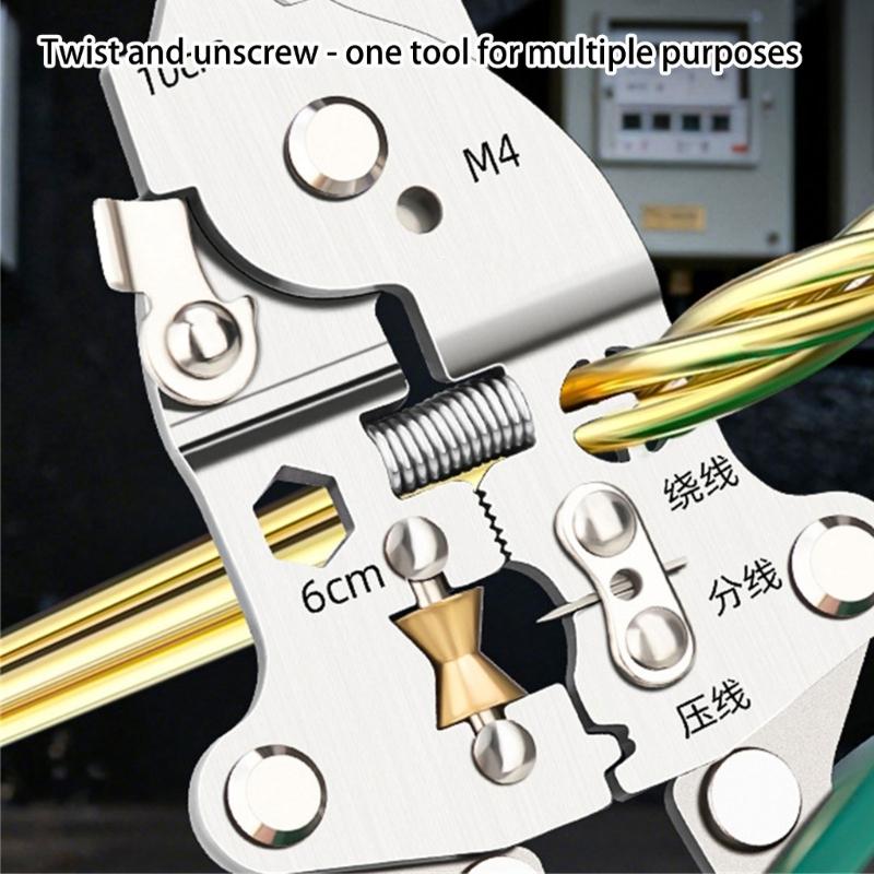 Professional 3 In 1 Wire Stripping Tool with Voltages Detection and Accuracy Cutting Blade for Electricians and DIY Projects