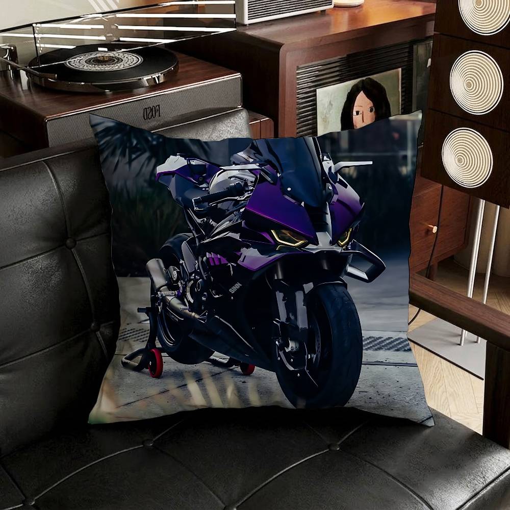 Car and Motorcycle Pillow Case Pillow Case Living Room Sofa Cushion Cover Suitable For Home Bedroom Room Decoration