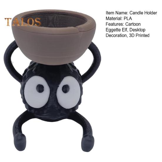 Cartoon Briquette Elf Ghost Candle Holder 3D Printed Tealight Candle Stand Candlestick Tray Centerpiece Desktop Decoration Ornament