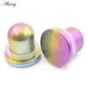 Alisouy 1PC Titanium Gradient Barevný válec Náušníky Kuželové špunty Tunel Expander Nosítka Náušnice Piercing Body šperky